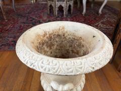 Pair Of Antique Cast Iron Garden Urns - 4265402