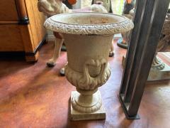 Pair Of Antique Cast Iron Garden Urns - 4265405