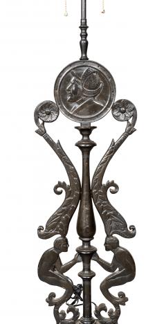 Pair Of Art Deco Cast Iron And Portola Marble Lamps - 4712279