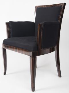 Pair Of Art Deco Style Makassar Ebony Upholstered Armchairs - 1893038
