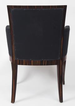 Pair Of Art Deco Style Makassar Ebony Upholstered Armchairs - 1893043