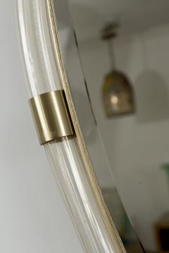 Pair Of Artisan Murano Blown Gold Oval Torchere Mirrors Contemporary - 3039874