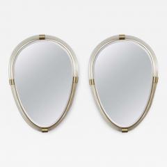 Pair Of Artisan Murano Blown Gold Oval Torchere Mirrors Contemporary - 3044732