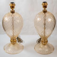 Pair Of Blown Murano Glass Veronese Table Lamps - 3561155