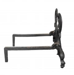 Pair Of Bradley Hubbard Dolphin Form Cast Iron Andirons - 4330359