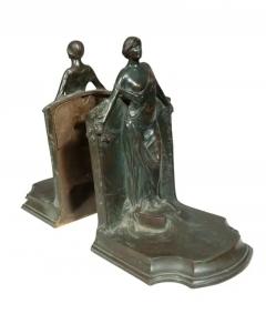 Pair Of Bronze Bookends By Rudolf Schwarz and Cast By Gorham Foundry - 4144690