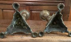 Pair Of Bronze Candlesticks 17th Century France - 3373343