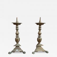 Pair Of Bronze Candlesticks 17th Century France - 3374018