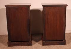 Pair Of Burl Walnut Bedside Tables 19th Century - 3873502