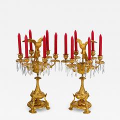 Pair Of Candelabra With Figures Of Paradise Birds Russia 19th Century - 4788353