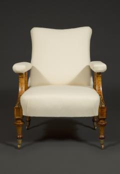 Pair Of Carved Birds Eye Maple And Gilt Brass Mounted Aesthetic Period Armchairs - 1908515