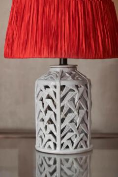 Pair Of Ceramic Lamps With Decorative Motifs - 3707655