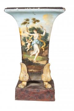 Pair Of Charles X Painted Tole Vases - 4524455