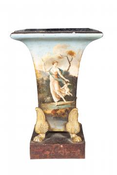 Pair Of Charles X Painted Tole Vases - 4524533