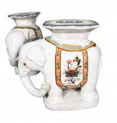 Pair Of Chinese Ceramic Elephant Form Tables - 4253760