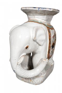 Pair Of Chinese Ceramic Elephant Form Tables - 4253762