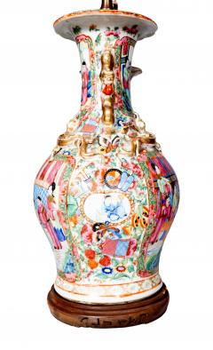 Pair Of Chinese Export Rose Mandarin Table Lamps - 4663136