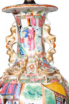 Pair Of Chinese Export Rose Mandarin Table Lamps - 4663201