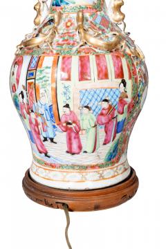 Pair Of Chinese Export Rose Mandarin Table Lamps - 4663207