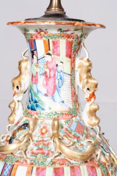 Pair Of Chinese Export Rose Mandarin Table Lamps - 4663215