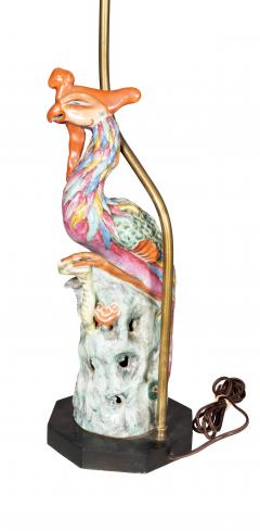 Pair Of Chinese Phoenix Bird Porcelain Table Lamps - 4611716