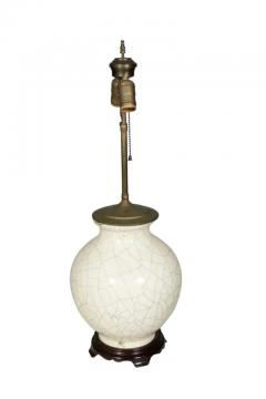 Pair Of Chinese White Crackle Glaze Table Lamps - 4145533