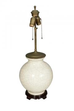 Pair Of Chinese White Crackle Glaze Table Lamps - 4145534