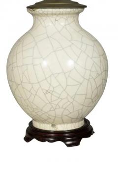 Pair Of Chinese White Crackle Glaze Table Lamps - 4145570