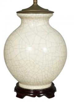 Pair Of Chinese White Crackle Glaze Table Lamps - 4145571
