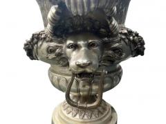 Pair Of Classical Style Silvered Metal Garden Urns - 4138503
