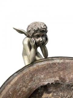 Pair Of Classical Style Silvered Metal Garden Urns - 4138505
