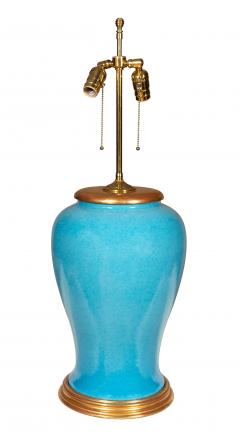 Pair Of Deep Turquoise Pottery Table Lamps By Daniel Barney - 4382606