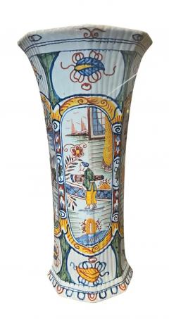 Pair Of Delft Polychrome Vases - 4139554