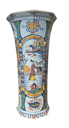 Pair Of Delft Polychrome Vases - 4139563