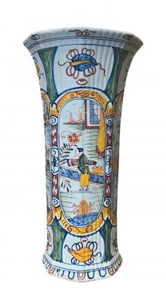 Pair Of Delft Polychrome Vases - 4139598