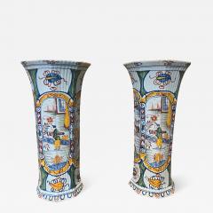 Pair Of Delft Polychrome Vases - 4189099