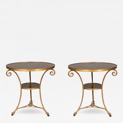 Pair Of Directoire Style Bronze And Granite Gueridon Tables - 4214024
