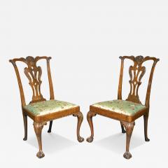 Pair Of Early George III Walnut Side Chairs - 4508448