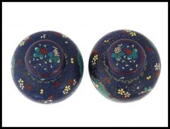 Pair Of Early Meiji Japanese Cloisonne Enamel Ginger Jars - 3904301