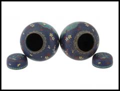 Pair Of Early Meiji Japanese Cloisonne Enamel Ginger Jars - 3904334