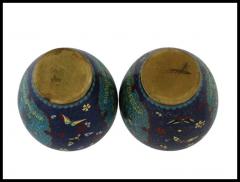 Pair Of Early Meiji Japanese Cloisonne Enamel Ginger Jars - 3904345