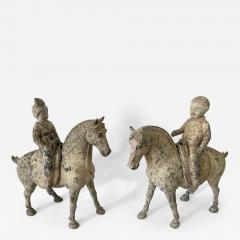 Pair Of Early Tang Dynasty Horses And Riders - 3297235