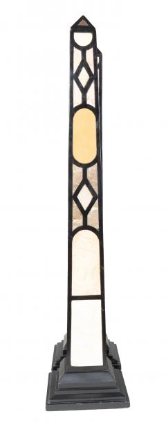 Pair Of Ebonized And Marble Obelisks - 4789128