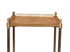 Pair Of Edwardian Style Brass And Leather End Tables - 4141795