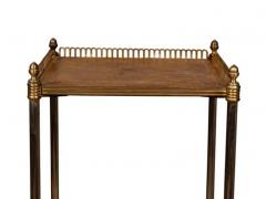 Pair Of Edwardian Style Brass And Leather End Tables - 4141796