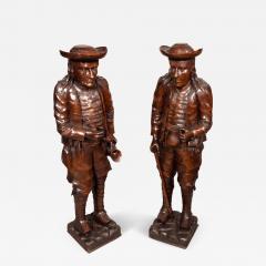 Pair Of English Carved Walnut Figures Of Country Gentleman - 4189098