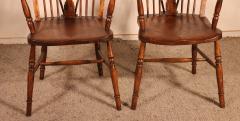 Pair Of English Windsor Armchairs From The 19th Century - 3068229