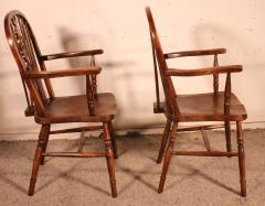Pair Of English Windsor Armchairs From The 19th Century - 3068230