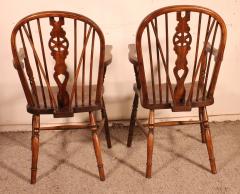 Pair Of English Windsor Armchairs From The 19th Century - 3068232