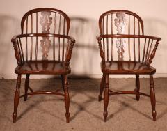 Pair Of English Windsor Armchairs From The 19th Century - 3717524